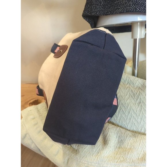 American Flag Canvas Bag Purse Tote 13" Wide 9" Deep Strap 11" - Picture 2 of 4